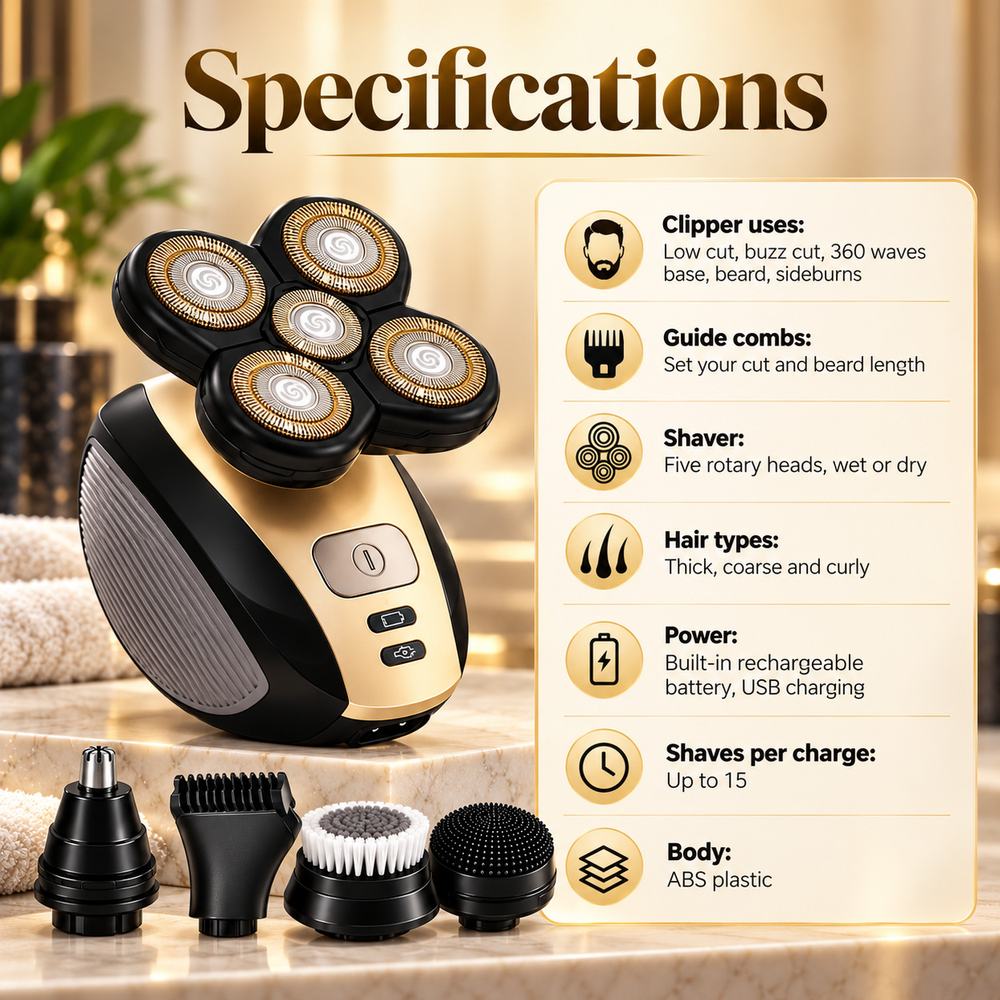 Layer 26 Specifications of the 4D 5-in-1 grooming kit