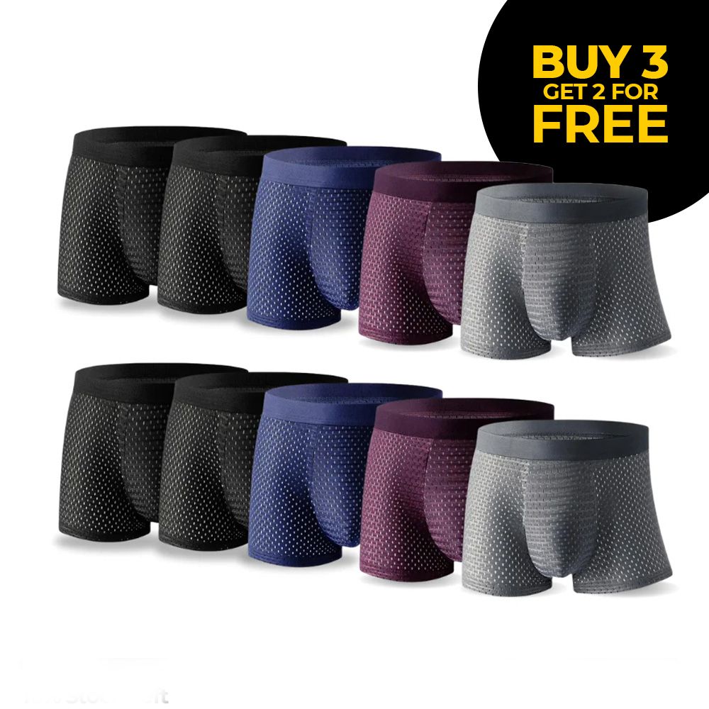 buy3-promo Bamboo boxer shorts in packs of five: buy 3, get 2 free